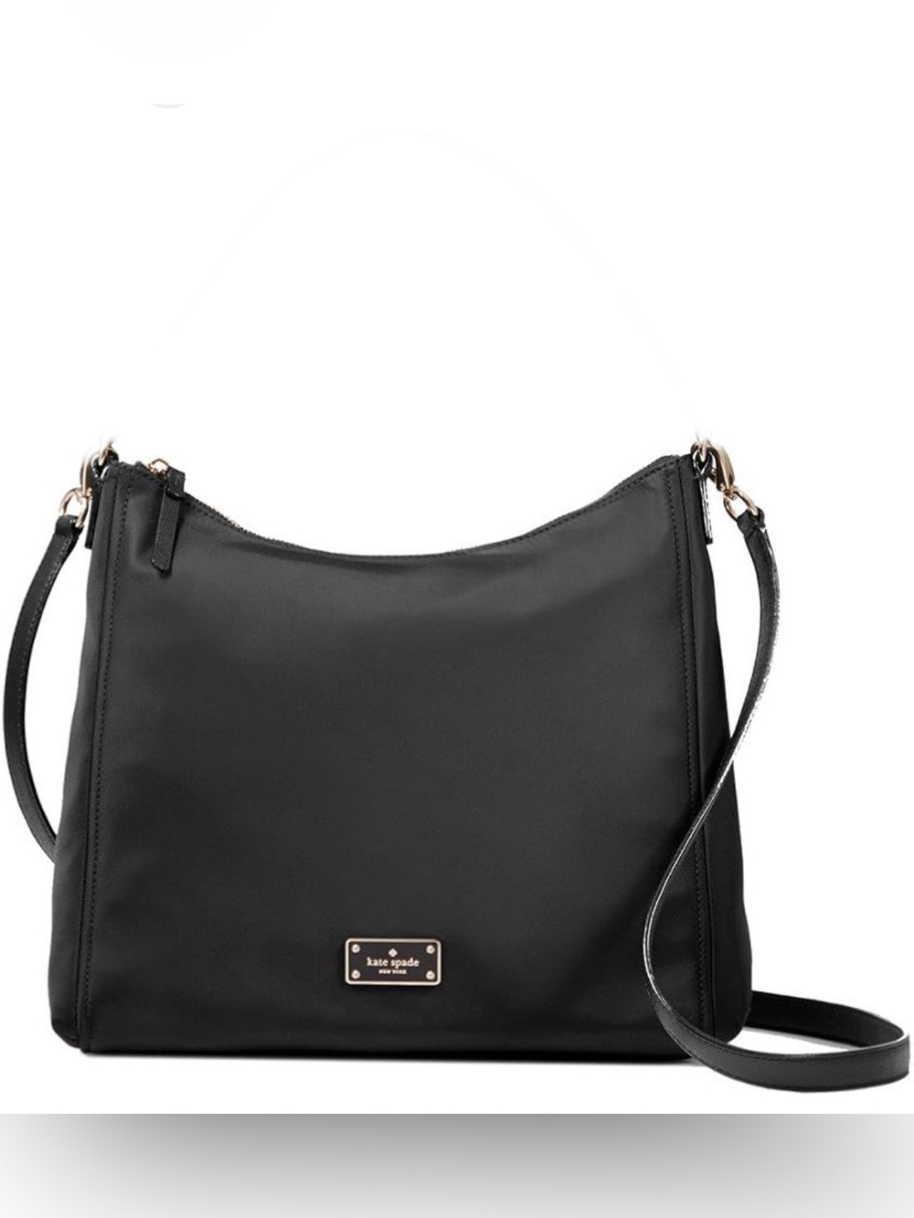 NWOT kate spade Black Nylon Shoulder/crossbody Black Bag with Gold Hardware